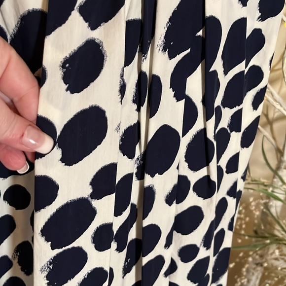 J.Crew 2 100% cotton Dusty black and Ivory full pleated skirt, zip in back,lined - Picture 3 of 6